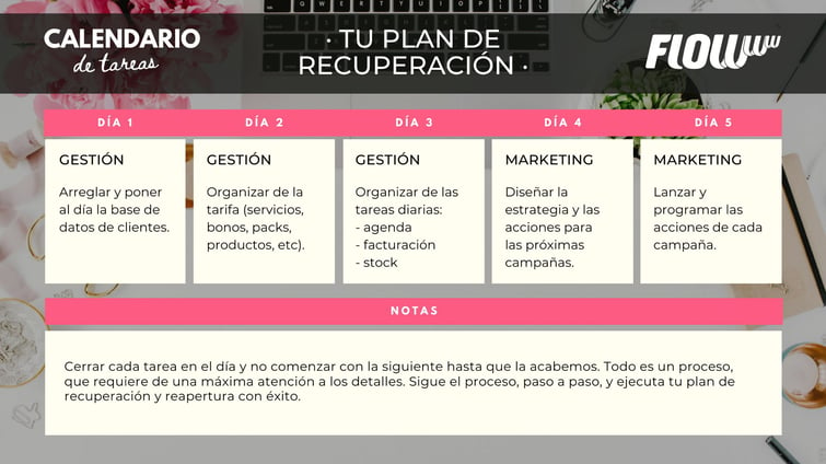 Calendario Plan de recuperación _5 días_gris